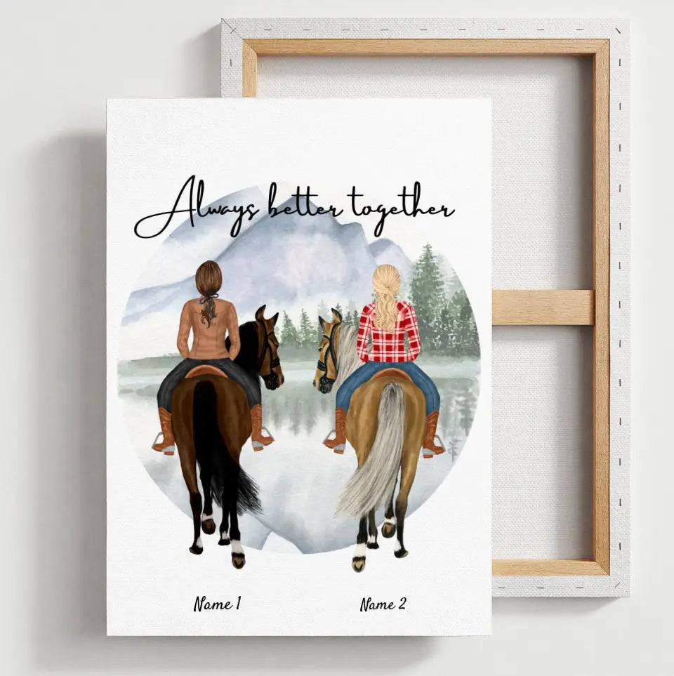 Best horse girls - personalized poster (1-3 friends)