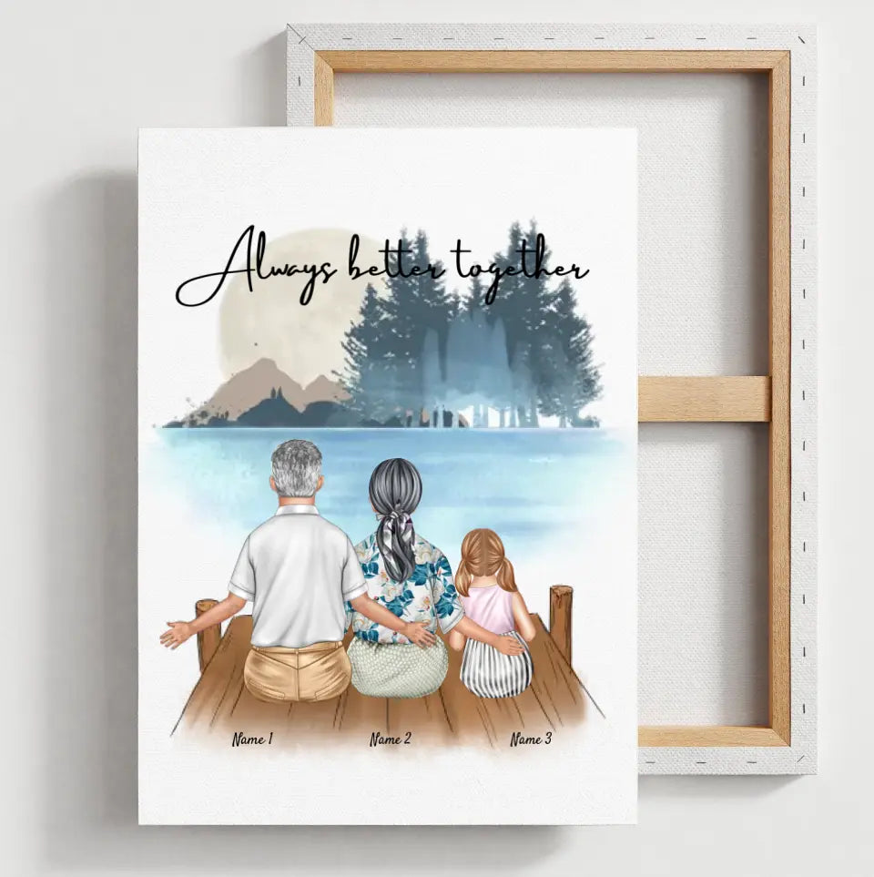 Grandparents with grandchildren - personalized poster